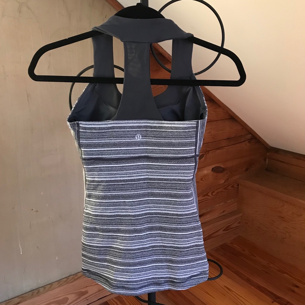 Lululemon Gray Striped Tank Top, EUC, 4 - Picture 4 of 14